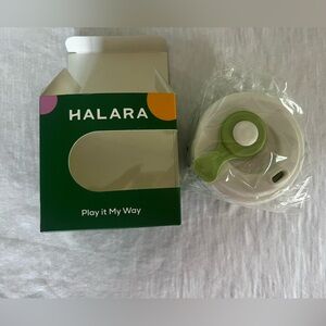 Halara Green and White coffee cup